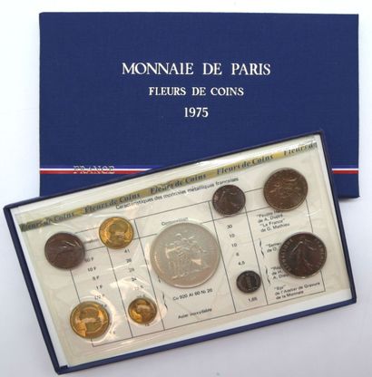 null Ensemble de 8 Coffrets. Monnaie de Paris - Pièces Fleurs de Coins. Exemplaires...