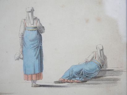 null Italian school of the early 19th century 

Study of women standing 

Watercolor...