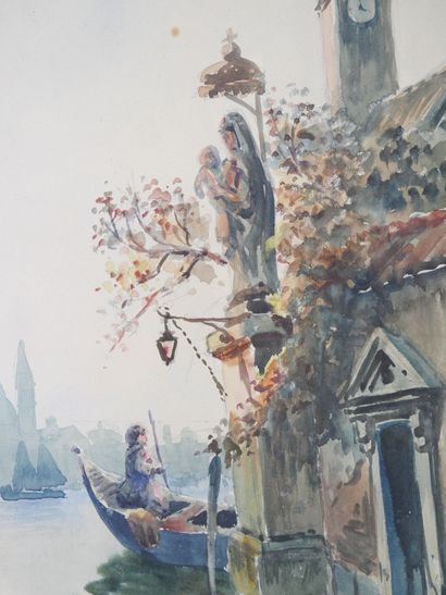 null School of the XXth century 

Venice 

Watercolor on paper. Signed on the lower...