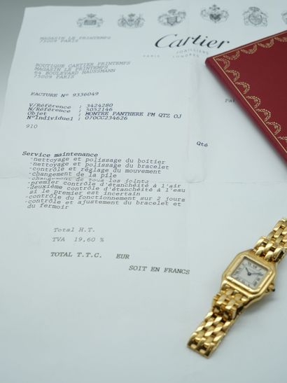 null CARTIER Paris 
Montre bracelet de dame en or 750 millièmes modèle Panthère,...