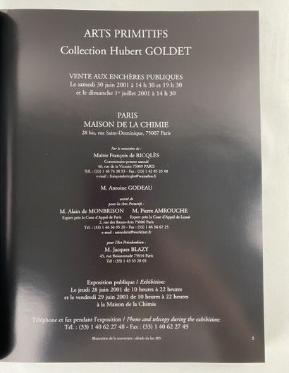 null COLLECTION HUBERT GOLDET.

Catalog of the Auction Sale of June 30, 2001, Paris...