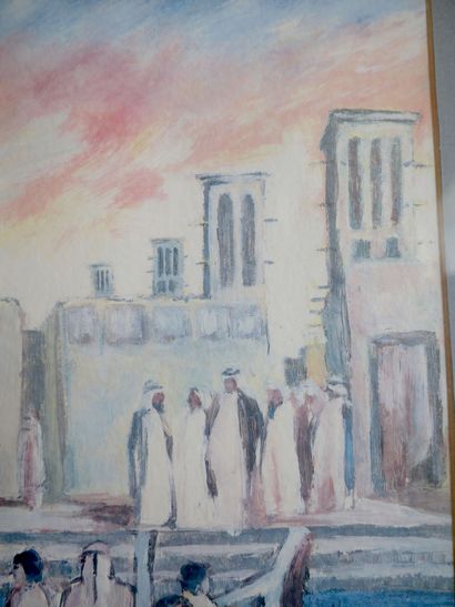 null BASHEER (20th century)

People in an Oriental City

Printed reproduction signed,...