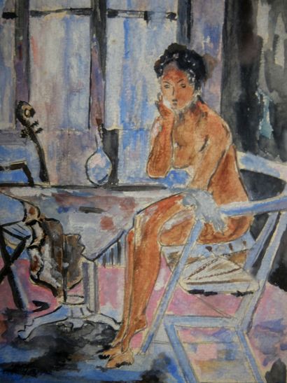 null School of the XXth century

Naked Woman in a Blue Salon

Graphite and watercolor...