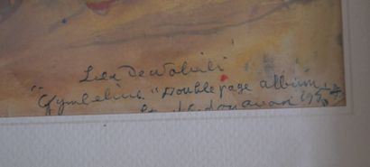 null Lila DEWALINIER (XXth century)

"Cymbeline", double page album

Gouache on paper...