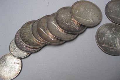 null Six pièces de 50 francs (année: 1974/2 de 1978/1976/2 de1977) trois pièces de...