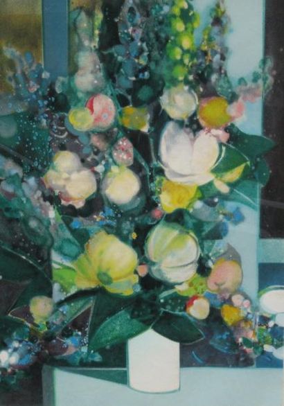 Camille HILAIRE (1916-2004) Fleurs dans un vase. Lithographie signée et numérotée...