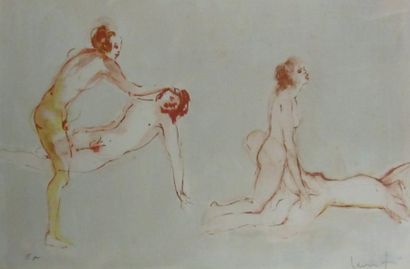 Léonor FINI (1908-1996) Scènes érotiques. Lithographie signée en bas à droite. Epreuve...