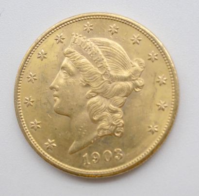 null 1 Monnaie Or. Etats-Unis.

20 Dollars Liberty, 1903.

Poids : 33,43grs.

Tâches...