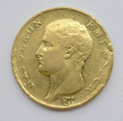 null 1 Monnaie Or. France.

40 Francs, Napoléon tête nue, 1806 I (Limoges).

Poids...