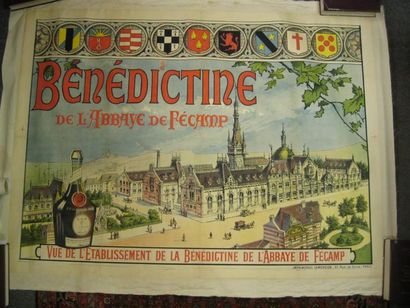 null AFFICHE: BENEDICTINE DE L'ABBAYE DE FECAMP, Anonyme vers 1895. Affiche polychrome...