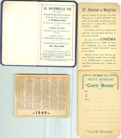 null 18 PAPIERS: Agendas & Calendriers de Sacs & Publicitaires. "1908, 1923, 1930...