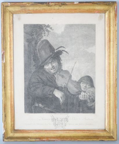 null Adriaen VAN OSTADE (1610-1685) d'après 

Le Vieilleur hollandois et Le violon...