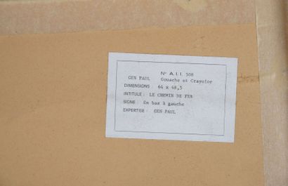 null Gen PAUL (1895-1975)

« Le chemin de fer »

Gouache et crayolor sur papier

Signé...