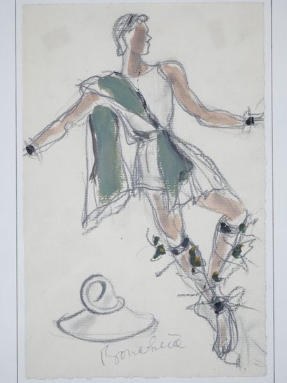 null Dimitri BOUCHENE (1893-1993)

« Oreste »

Mine de plomb aquarellé sur papier

Signé...