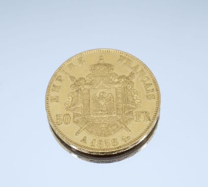 null 1 Monnaie Or. France.

50 Francs, Napoléon III tête nue, 1858 A (Paris).

Poids...