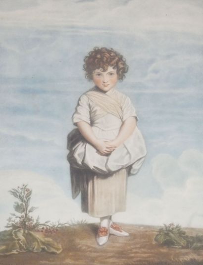 null Suite de 3 gravures comprenant : 

- D'après Watteau, portrait de femme vue...