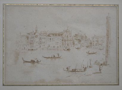 null Venetian school in the taste of Francesco GUARDI

View of the Grand Canal 

Brown...