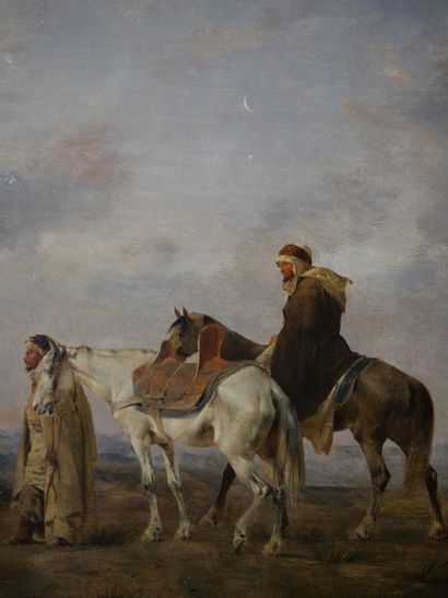 null Eugène FROMENTIN (1820-1876)

Cavaliers arabes dans le désert

Huile sur panneau,...