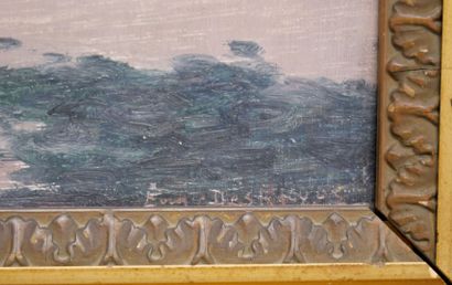 null Eugène DESHAYES (1862/68-1939) 

Paysage maritime

Huile sur panneau signée...