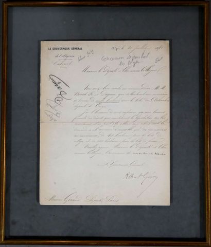 Autograph letter signed on July 21, 1880...