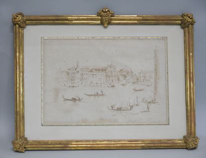 null Venetian school in the taste of Francesco GUARDI

View of the Grand Canal 

Brown...