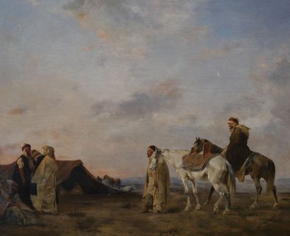 null Eugène FROMENTIN (1820-1876)

Cavaliers arabes dans le désert

Huile sur panneau,...