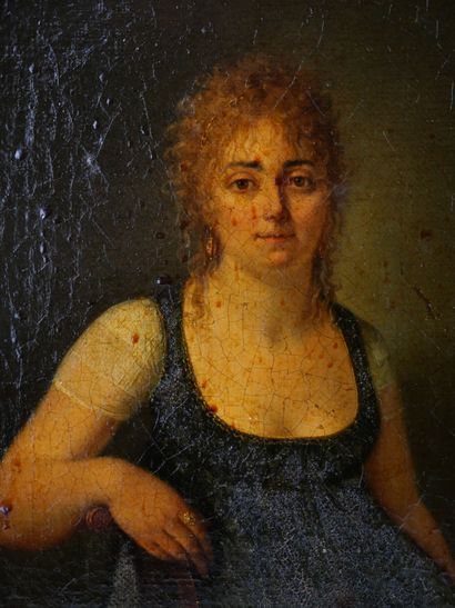 null Henri Nicolas VAN GORP (1756-1819)
Portrait d'une jeune femme accoudée
Huile...