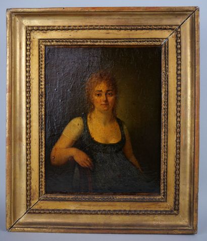 null Henri Nicolas VAN GORP (1756-1819)
Portrait d'une jeune femme accoudée
Huile...