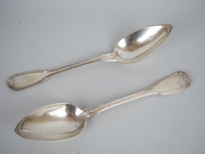 null Suite of 12 spoons in silver 925 thousandths model tail of rat. MO : HC
Weight...