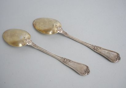 null Suite of 8 small spoons in silver 925 thousandths with decoration of acanthus...