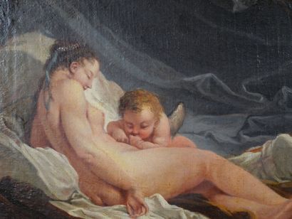 null Follower of François BOUCHER (1703-1770)
Venus and Love
Oil on canvas
Dimensions:...