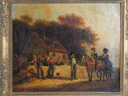 null German school of the 18th century 
The hunting appointment
Oil on canvas
Size...