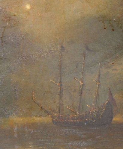 null Suiveur de Willem VAN DE VELDE
Scène de bataille en mer
Huile sur panneau
Dimensions...