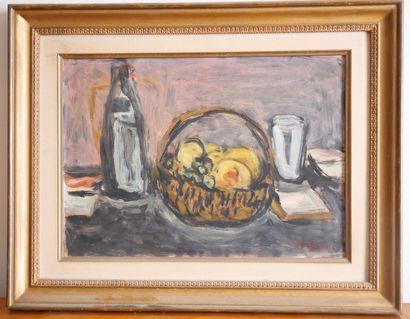 null Pierre BRUNE (1887-1956)
Nature morte aux fruits 
Huile sur panneau signée en...