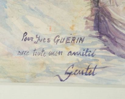 null Claude GENTET (1945-2015)
"Pont Neuf au lever du soleil"
Aquarelle sur papier...