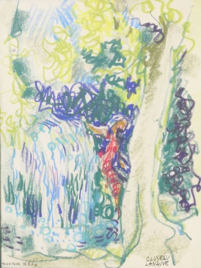 null Jean CLUSEAU-LANAUVE (1914-1997)
jeune femme à la cascade
Crayon gras signé...