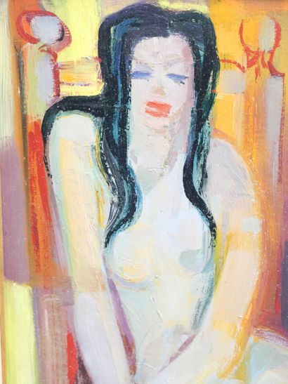 null Jean CLUSEAU-LANAUVE (1914-1997)
"Etude de nu à la chaise"
Huile sur toile signée...