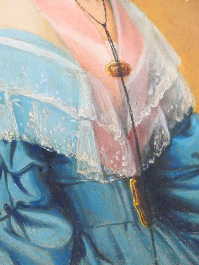 null August CANZI (1808-1866) attribué à
Portrait d'une dame de qualité
Huile sur...