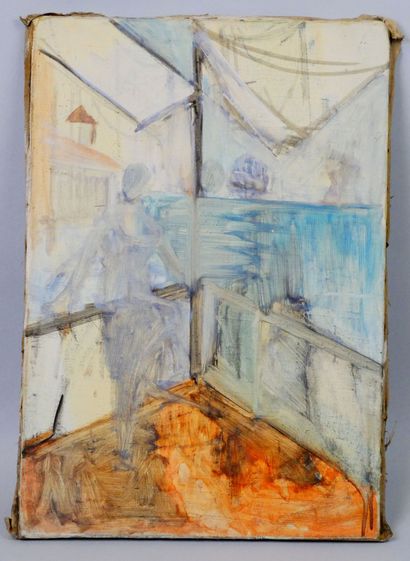 null Nicole MARETTE (1931-2021)
Femme sur la terrasse
Huile sur toile non signée
Dimensions...