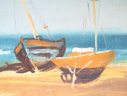 null Jean CLUSEAU-LANAUVE (1914-1997)
"barques à marée Basse"
Huile sur toile signée...