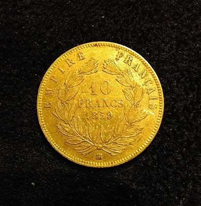 null France. Or. 10 Francs. Napoléon III Empereur. 1859 BB Paris. 
Poids : 3,21gr....