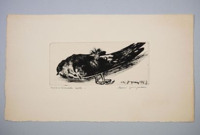 null André JACQUEMIN (1904-1992)
"The dead swallow" and "the dead bullfinch".
Two...