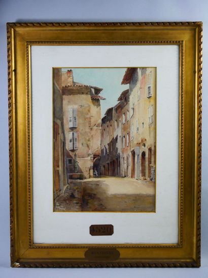 null École du XXème siècle 
Ruelles de Provence 
Aquarelle sur papier. Porte une...