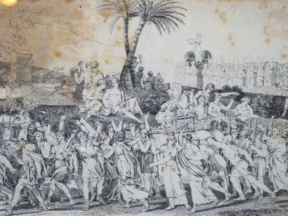 null École de la fin du XVIIIème siècle 
Scène de cortège antique 
Encre brune sur...