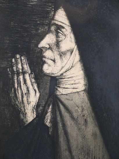 null Michel CIRY (1919-2018) 
Sainte Claire 
Etching in black signed and dated 62...