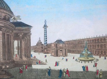 null Vue d'optique rehaussée représentant « Rome dans sa splendeur ancienne »
Dimensions à...