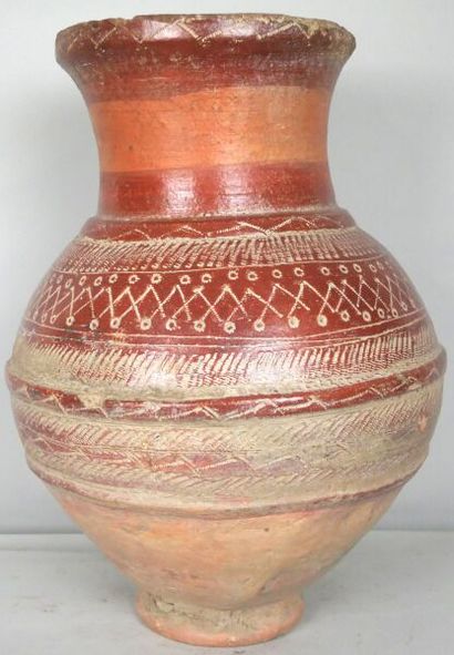 null MALI - BOZO people

Jar in terracotta "CANARI" with red engobe finely decorated...