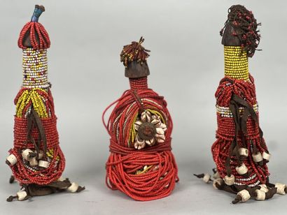 null CAMEROON - FALLI / NAMJI people

A set of three wooden fertility dolls covered...