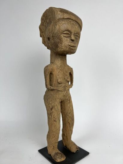 null TANZANIE - Peuple KWERE

Statuette féminine en bois clair, les mains posées...