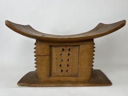 null GHANA - ASHANTI People

Two curved seats : 
A wedding seat, in wood carved with...